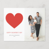 Red Heart Minimalist Happy Valentine's Day Card (Voorkant)