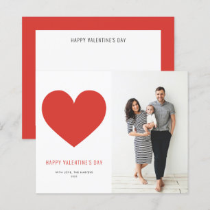 Red Heart Minimalist Happy Valentine's Day Card