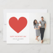 Red Heart minimalist Happy Valentine's Day Feestdagenkaart (Voorkant)