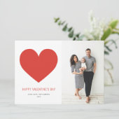 Red Heart minimalist Happy Valentine's Day Feestdagenkaart (Staand voorkant)