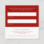 Red Heart Minimalist Share the Love Business Aanbevelingskaartje (Achterkant)