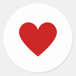Red Heart Modern Elegante Eenvoudige Valentijn Ronde Sticker