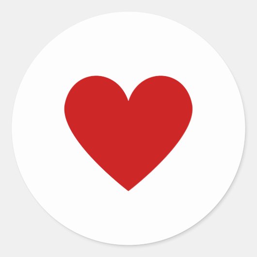 Red Heart Modern Elegante Eenvoudige Valentijn Ronde Sticker (Voorkant)