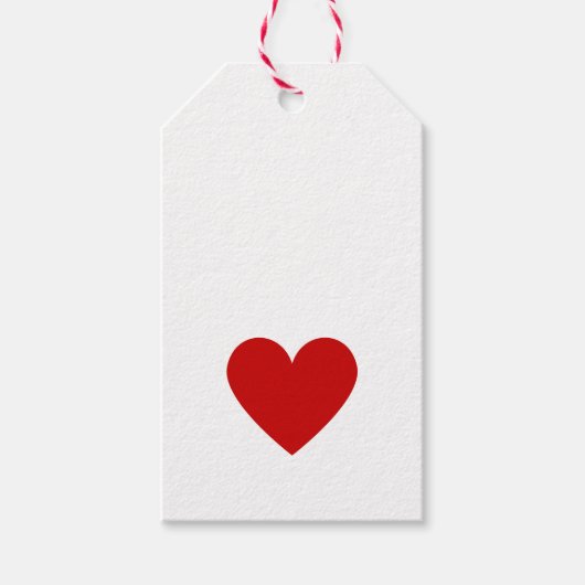 Red Heart Moderne Minimalistische Eenvoudige Liefd Cadeaulabel (Voorkant)