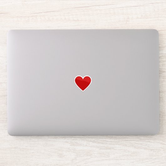 Red Heart Moderne Minimalistische Eenvoudige Liefd Sticker (Computer)