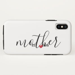 Red Heart Moeder gevestigd jaar Cadeau Case-Mate iPhone Case
