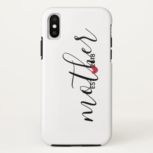 Red Heart Moeder gevestigd jaar Cadeau Case-Mate iPhone Case (Achterkant)