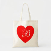 Red Heart Monogram Bag Tote Bag (Voorkant)