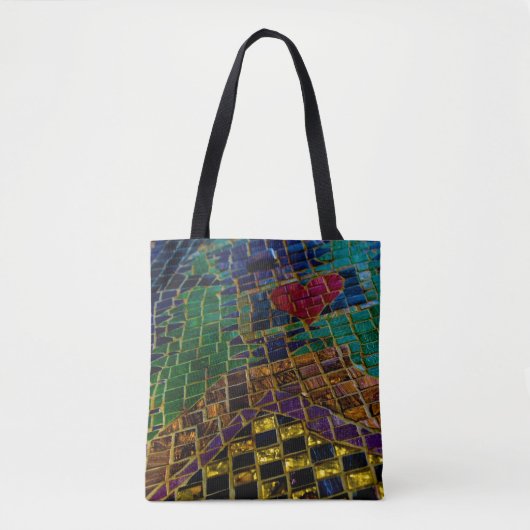 Red Heart Mosaic Tote Bag (Voorkant)