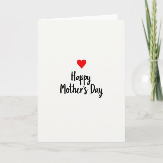 Red Heart Mothers Day Message Card Kaart (Voorkant)