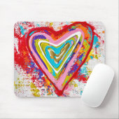 Red Heart Mousepad Muismat (Met muis)
