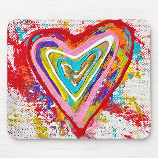 Red Heart Mousepad Muismat (Voorkant)