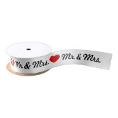 Red Heart Mr. & Mrs Wedding Satijnen Lint (Spoel)