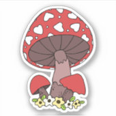 Red Heart Mushroom Laptop Sticker (Voorkant)