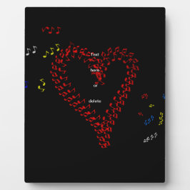 Red Heart Musical Notes Fotoplaat