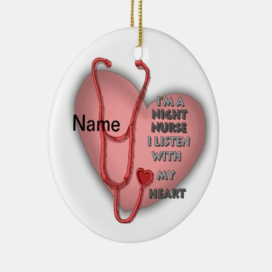 Red Heart Night Nurse Keramisch Ornament (Rechts)