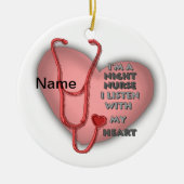 Red Heart Night Nurse Keramisch Ornament (Voorkant)
