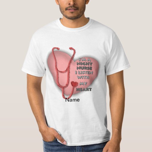 Red Heart Night Nurse T-shirt (Voorkant)