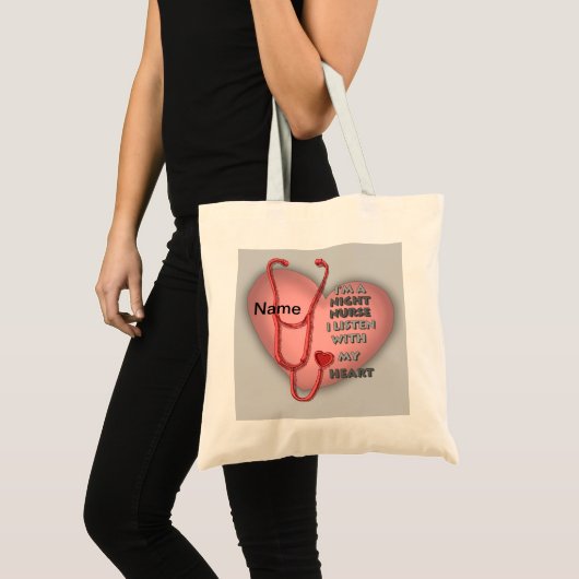 Red Heart Night Nurse Tote Bag (Voorkant (product))