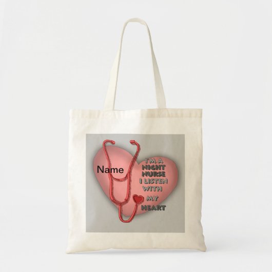 Red Heart Night Nurse Tote Bag (Voorkant)