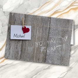 Red Heart Note op hout gepersonaliseerde Valentijn