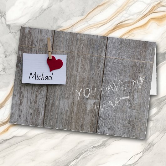 Red Heart Note op hout gepersonaliseerde Valentijn
