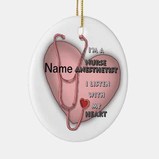 Red Heart Nurse Anesthetist Keramisch Ornament (Rechts)
