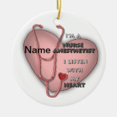 Red Heart Nurse Anesthetist Keramisch Ornament (Voorkant)