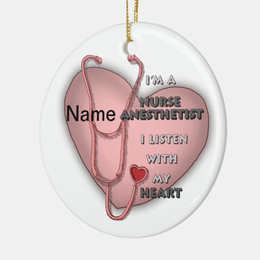 Red Heart Nurse Anesthetist Keramisch Ornament (Links)