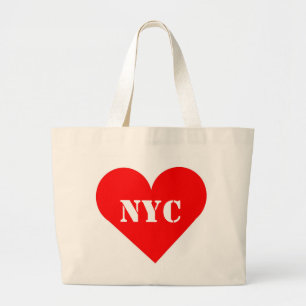 Red Heart NYC Jumbo Boodschappentas Grote Tote Bag