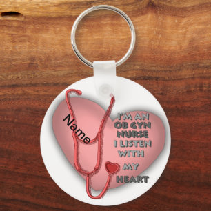 Red Heart OfGyn Nurse Sleutelhanger
