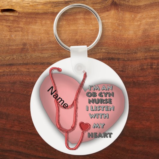 Red Heart OfGyn Nurse Sleutelhanger (Voorkant)
