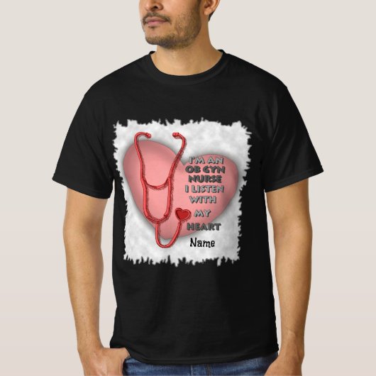 Red Heart OfGyn Nurse T-shirt (Voorkant)