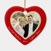 Red Heart ons eerste kerstOrnament Keramisch Ornament (Achterkant)