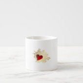 Red Heart op Gold Filigree Espresso Kop (Voorkant)