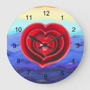 Red Heart op Waves Valentijn Grote klok