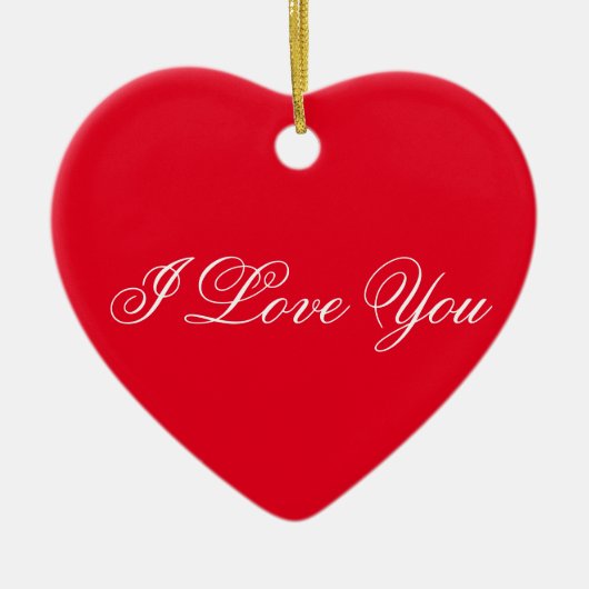 Red Heart Ornament - Ik hou van je (Voorkant)