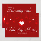 Red Heart Ornamenten Valentijn Kaart (Voorkant / Achterkant)