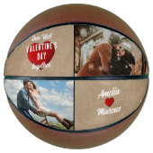 Red Heart Our First Valentijns Together 2 Foto Basketbal (Voorkant)