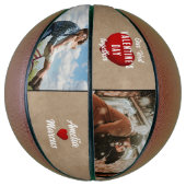 Red Heart Our First Valentijns Together 2 Foto Basketbal (Verticaal)