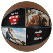 Red Heart Our First Valentijns Together 2 Foto Basketbal (Voorkant)