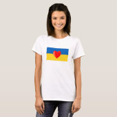Red Heart over de Oekraïense vlag T-Shirt (Voorkant volledig)