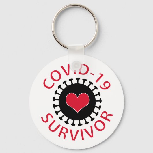 Red Heart Pandemic Coronavirus Covid-19 Survivor Sleutelhanger (Voorkant)