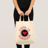 Red Heart Pandemic Coronavirus Covid-19 Survivor Tote Bag (Voorkant (product))
