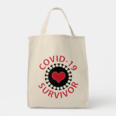 Red Heart Pandemic Coronavirus Covid-19 Survivor Tote Bag (Achterkant)
