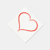 Red Heart Paper Napkin Servet (Hoek)