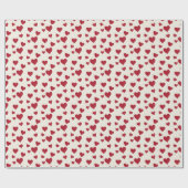 Red Heart Pattern Cadeaupapier (Vlak)