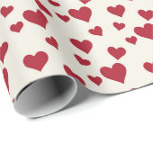 Red Heart Pattern Cadeaupapier (Rol Hoek)