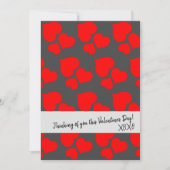 Red Heart Pattern — Curtomizable Feestdagenkaart (Voorkant)