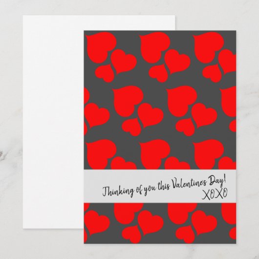 Red Heart Pattern — Curtomizable Feestdagenkaart (Voorkant / Achterkant)